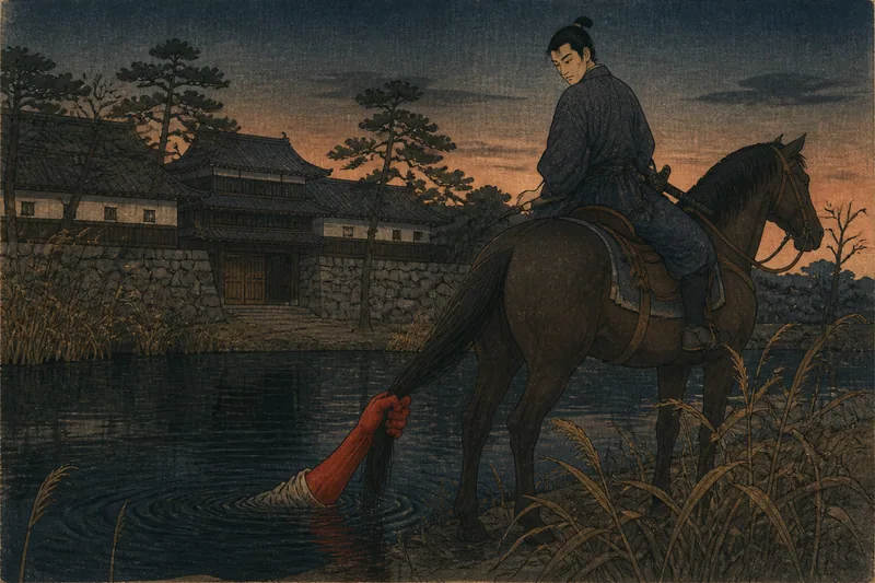芦ノ田の池の赤い手のイメージ挿絵