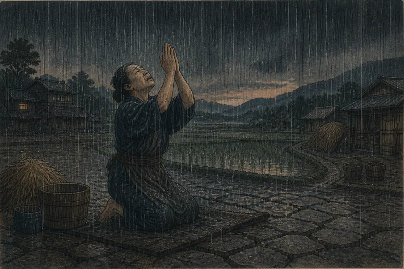 朝日町の長沼雨乞いのイメージ挿絵
