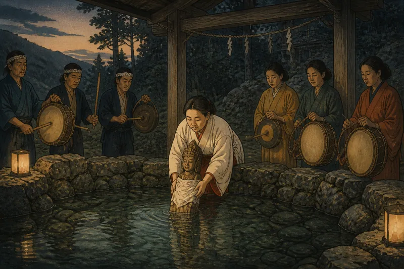 南阿蘇の神体を浸す雨乞いのイメージ挿絵