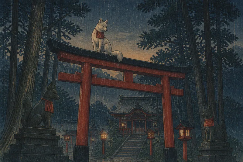 三囲稲荷の雨乞い歌のイメージ挿絵