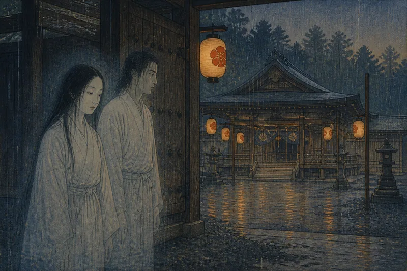 安芸高田の祭りに降る祟り雨のイメージ挿絵