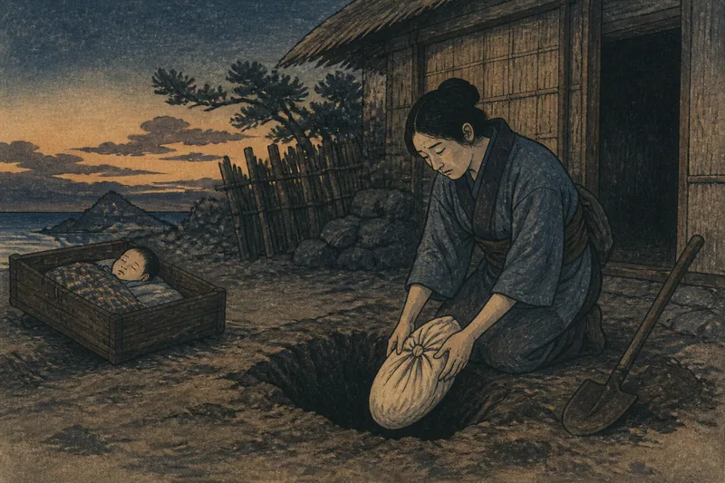 後産の埋め方の祟りのイメージ挿絵
