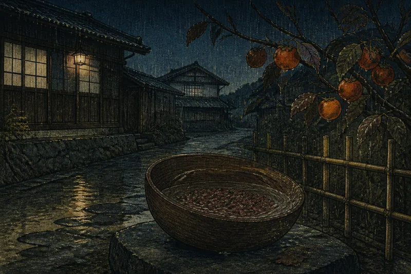 西条の雨夜小豆洗いのイメージ挿絵