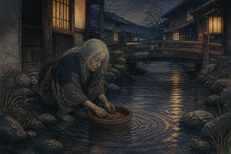 都留の川音小豆洗いのイメージ挿絵