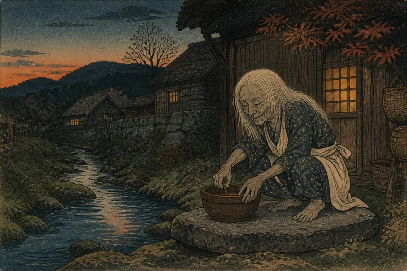 阿賀の沢に響くあずきとぎのイメージ挿絵
