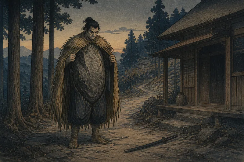 金山の人に化けて斬られた石のイメージ挿絵