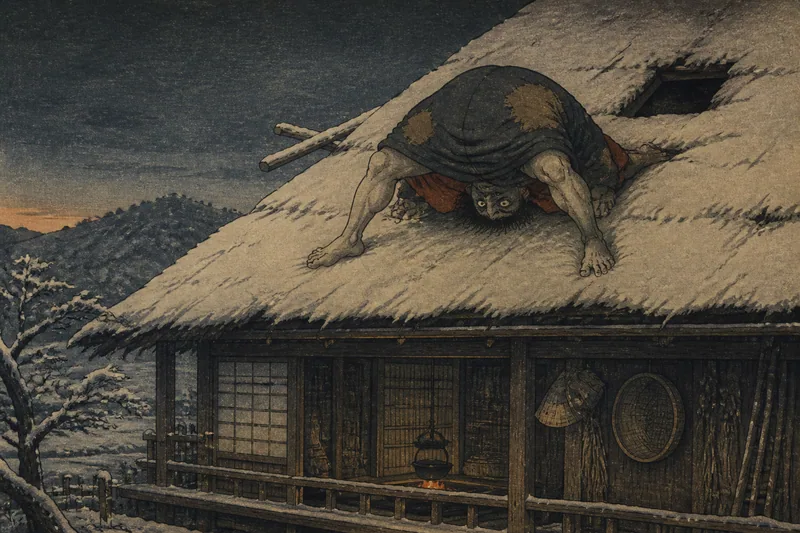 南魚沼の厄神と股のぞきのイメージ挿絵