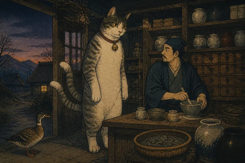郡山の鴨で手なずけた化猫のイメージ挿絵