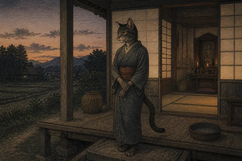 玉川の後妻に化けた猫のイメージ挿絵