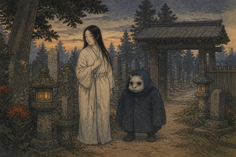 長和町の墓地のユーレーとバケモノのイメージ挿絵
