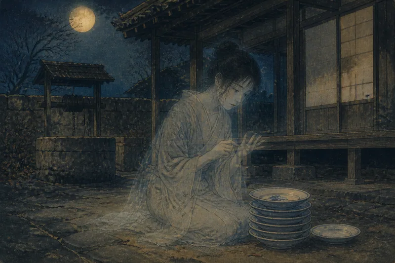 皿屋敷の亡霊のイメージ挿絵