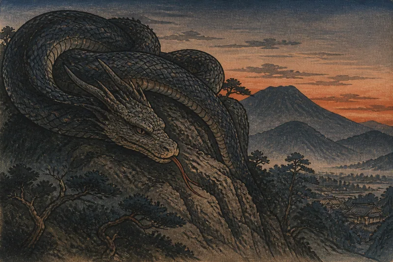 八溝山の大蛇退治のイメージ挿絵