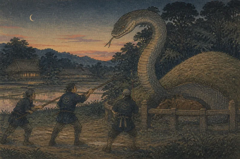 五泉の大蛇捕獲と和尚の成仏のイメージ挿絵