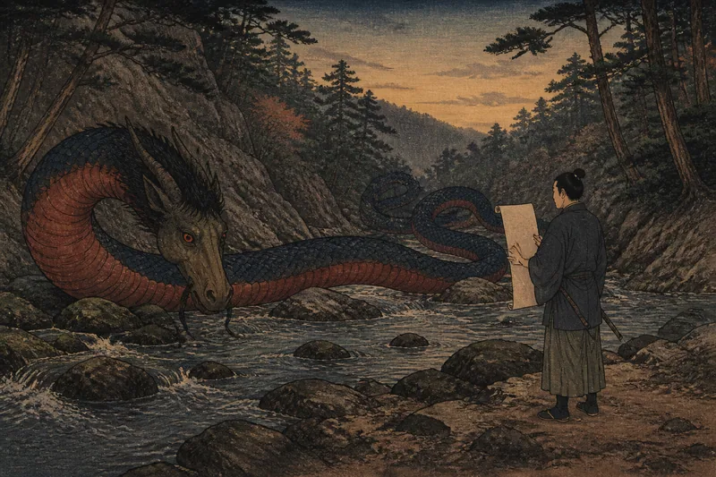 日田の赤腹三丈大蛇のイメージ挿絵