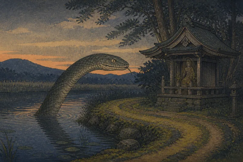 弁才天の池の大蛇のイメージ挿絵
