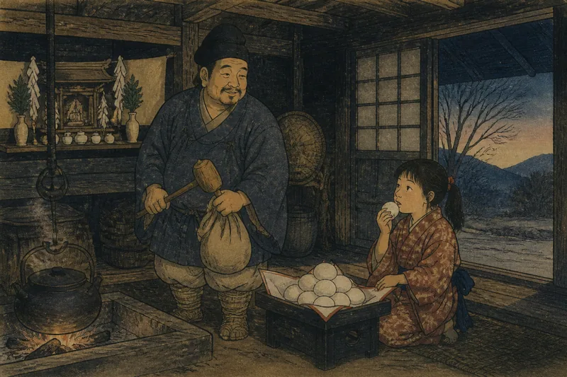 伊佐市の娘が食べる大黒様の供物のイメージ挿絵