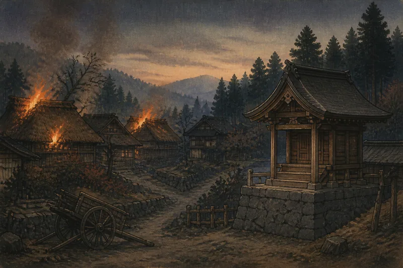 山北の第六天と火事のイメージ挿絵