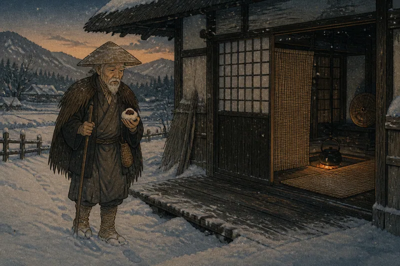 朝日町の砂糖団子と跡隠し雪のイメージ挿絵