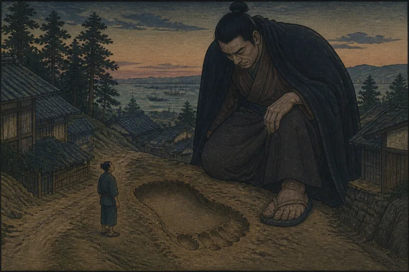 横浜の窪地に残る巨人の足跡のイメージ挿絵
