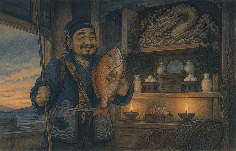 洋野のエビスと竜神信仰のイメージ挿絵