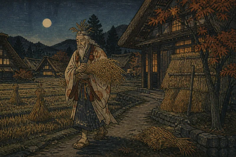 飛騨市の田から帰るエビス様のイメージ挿絵