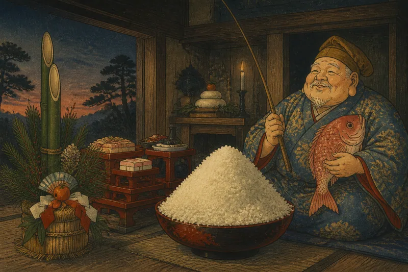 上野原の恵比寿講の大盛り飯のイメージ挿絵