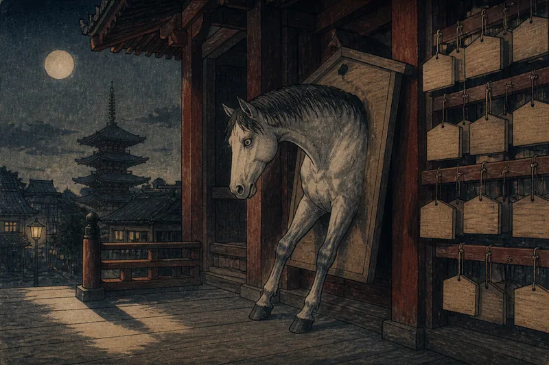 抜け出す絵馬の馬のイメージ挿絵