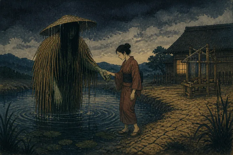 淵の主への人身御供のイメージ挿絵