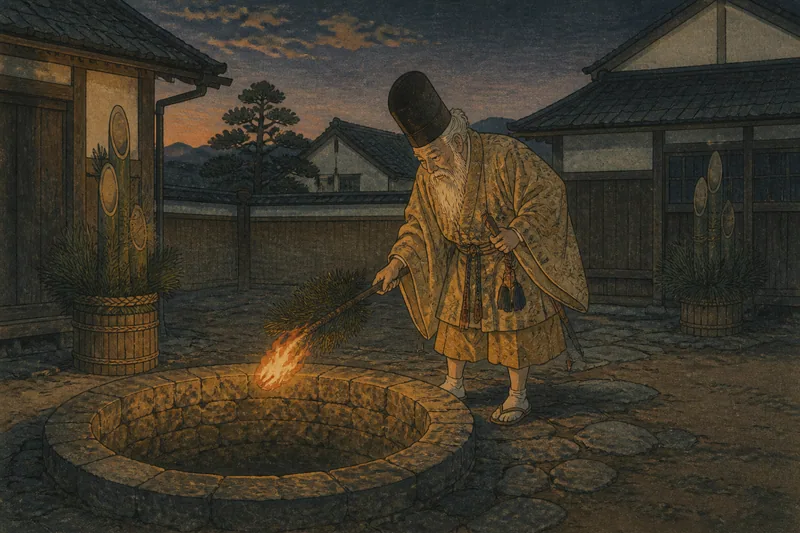 愛南の井戸に現れた福の神のイメージ挿絵