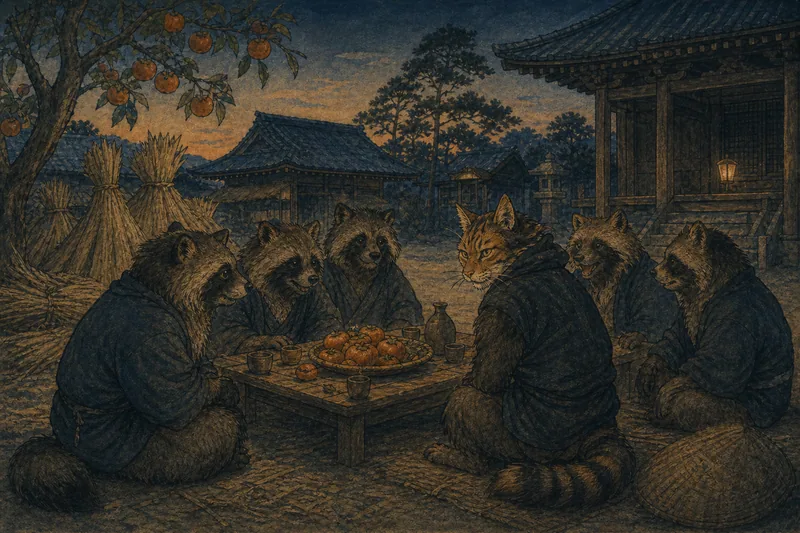 いわきの古猫ムジナ化けのイメージ挿絵