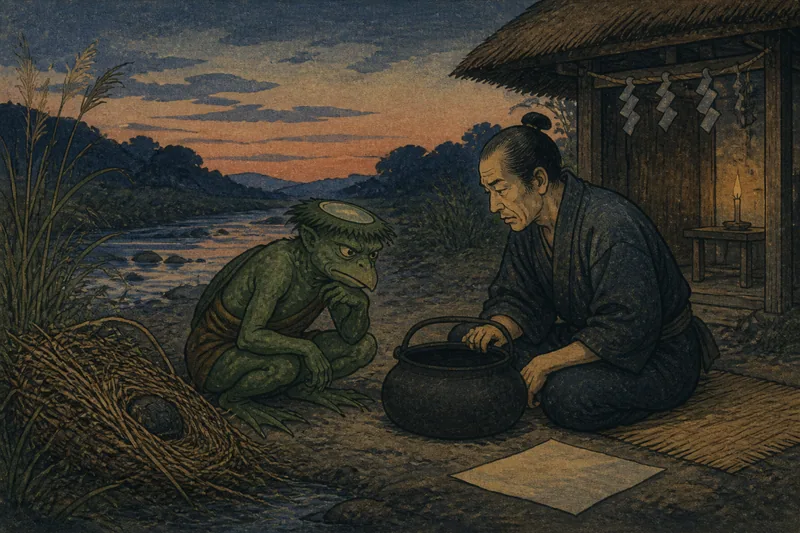 鹿児島市の河童の鉄祟りのイメージ挿絵