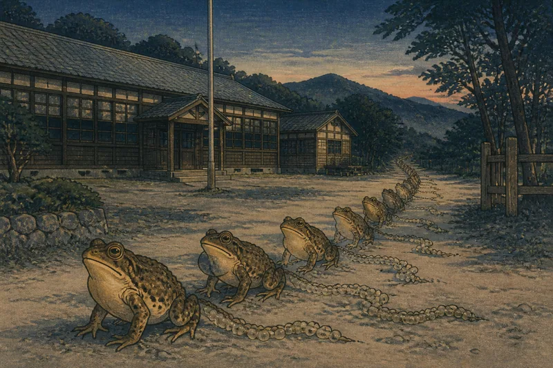 熊本のガワッパ怪音と山の怪異のイメージ挿絵