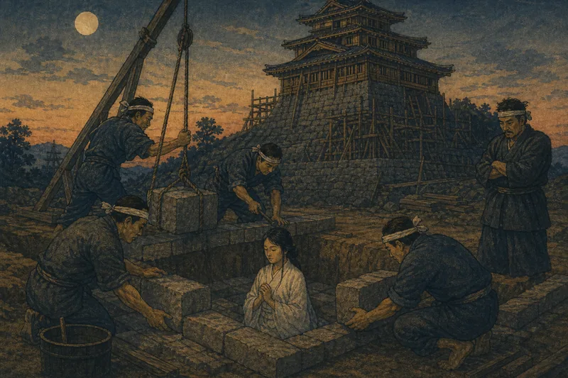 郡上八幡城のおよし人柱伝説のイメージ挿絵