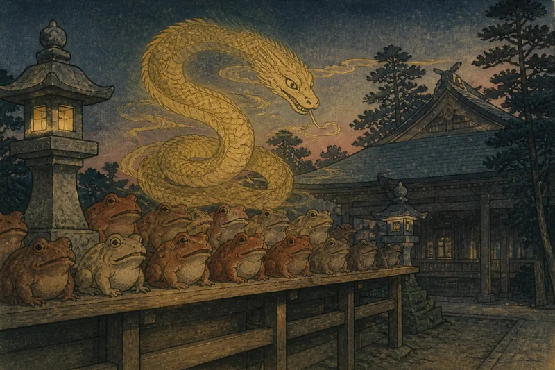 興玉神社の蛙奉納のイメージ挿絵