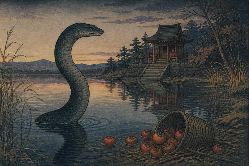 岩美のお種池の蛇化身のイメージ挿絵
