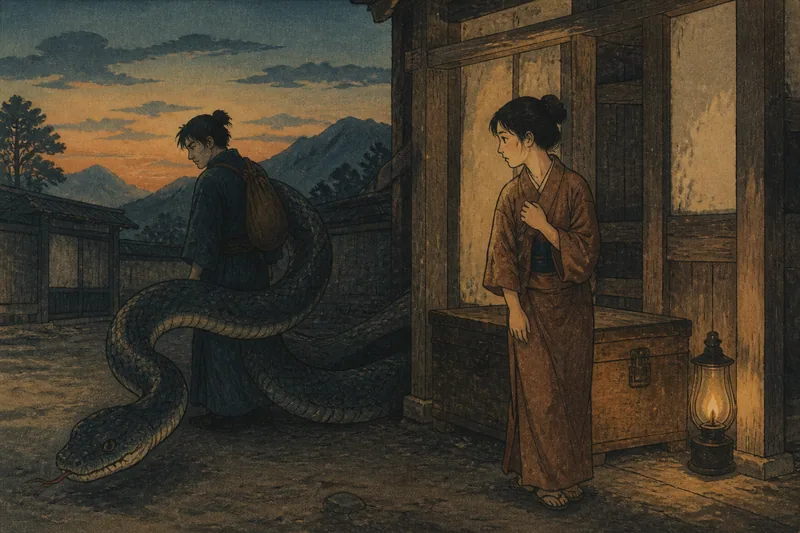上山の蛇を先祖とする家のイメージ挿絵
