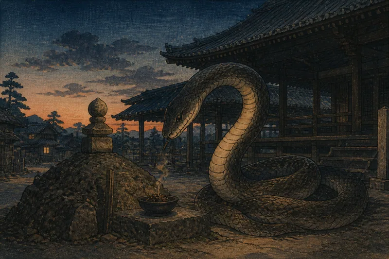 南相馬の阿弥陀寺の大蛇供養のイメージ挿絵