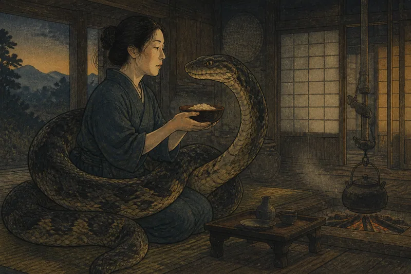 塩尻の蛇憑きを送る供物のイメージ挿絵