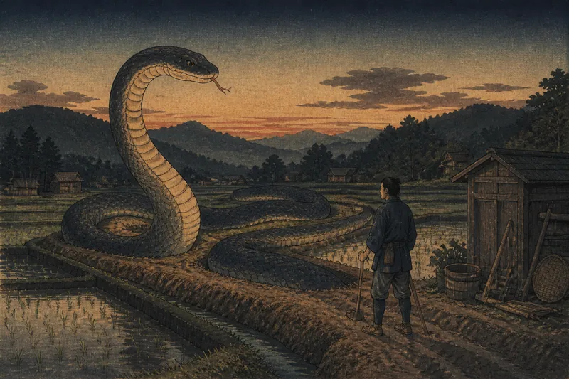 上田の黒土を生んだ大蛇のイメージ挿絵