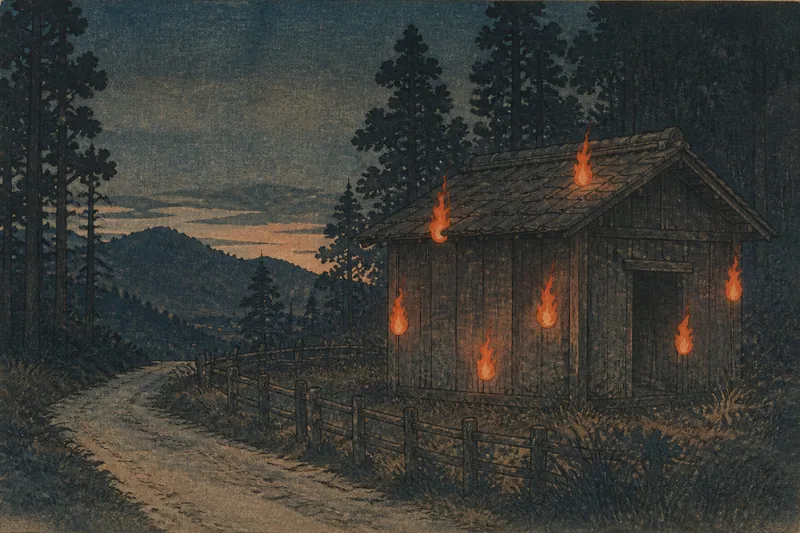 大洲の焼けなかった小屋の火のイメージ挿絵