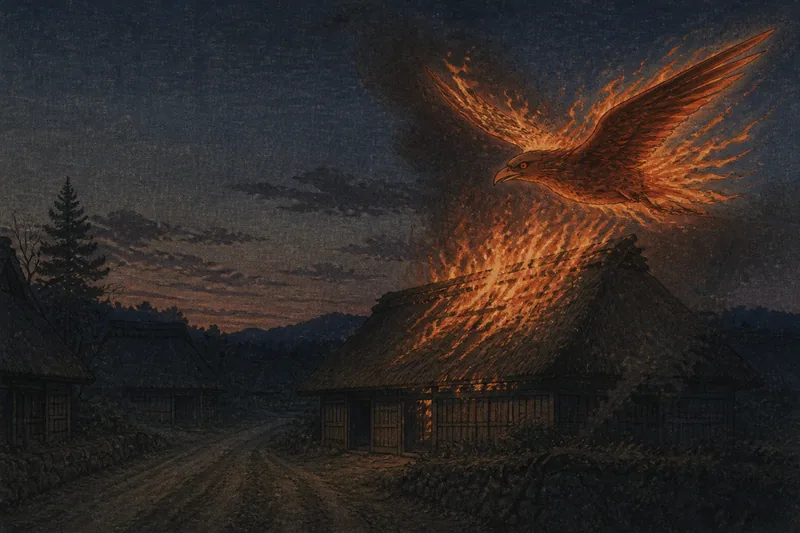 火事を呼ぶ火鳥のイメージ挿絵