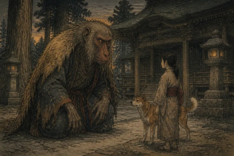 磐田の狒々退治と人身御供のイメージ挿絵