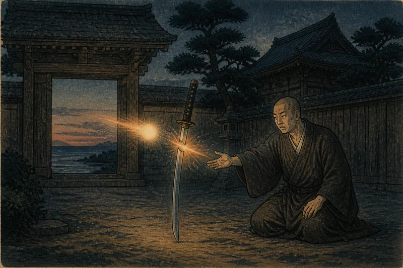 藤沢の光物が折った日蓮の太刀のイメージ挿絵