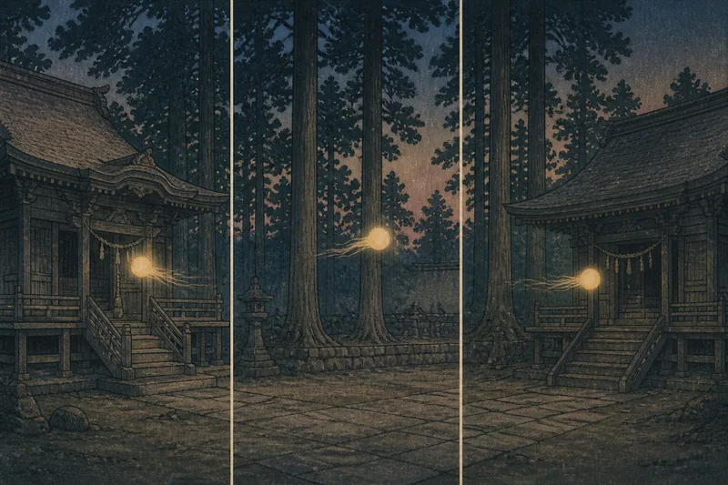 軽米の神々が遊ぶ怪光のイメージ挿絵