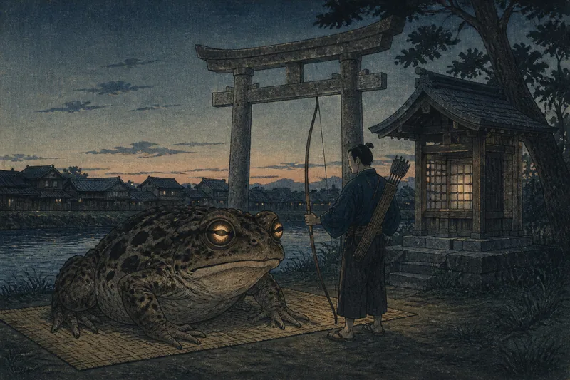 水神社前の大ひきがえるのイメージ挿絵