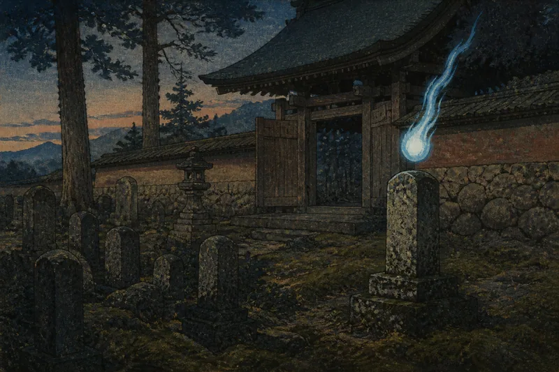 茅野の寺裏から飛ぶヒノタマのイメージ挿絵