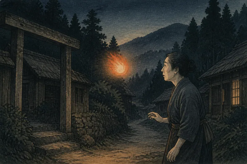 早川の死を告げる火の玉のイメージ挿絵