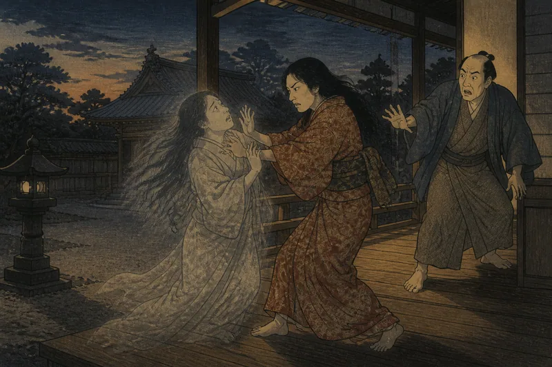 青柳村の先妻の亡霊のイメージ挿絵
