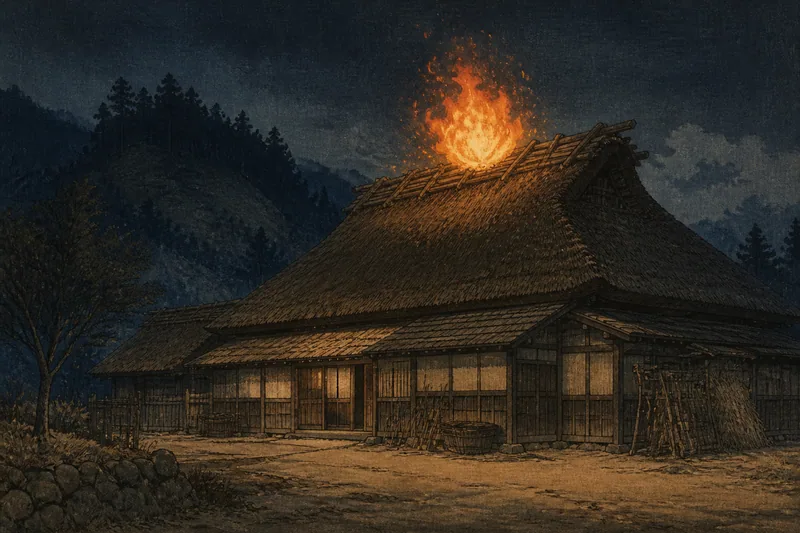 宮田村の死人を告げる火の玉のイメージ挿絵
