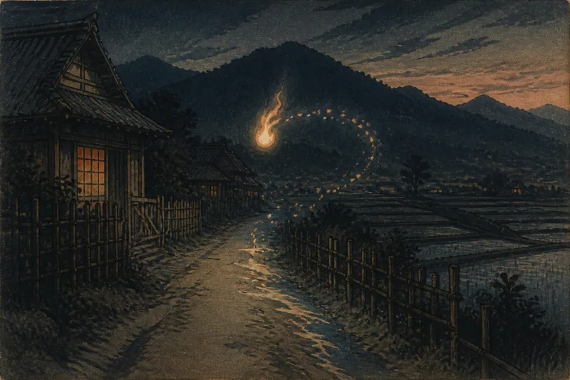 火の粉をこぼす人魂のイメージ挿絵